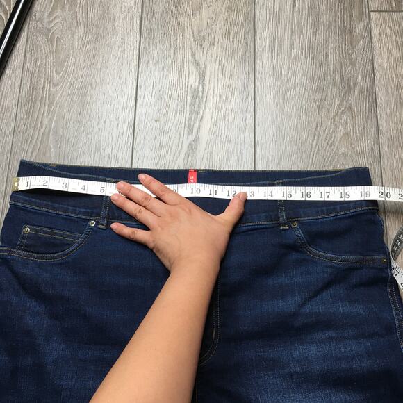 Spanx Womens Flared High Rise Denim Jean Dark Wash Stretch Waist Pull On 2X - Picture 5 of 12